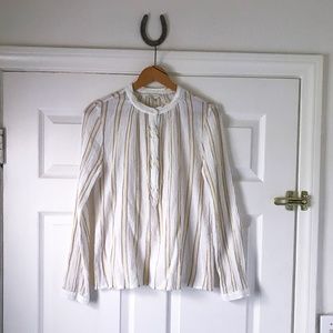 Lucky Brand cotton gauze striped boho shirt sz. Small